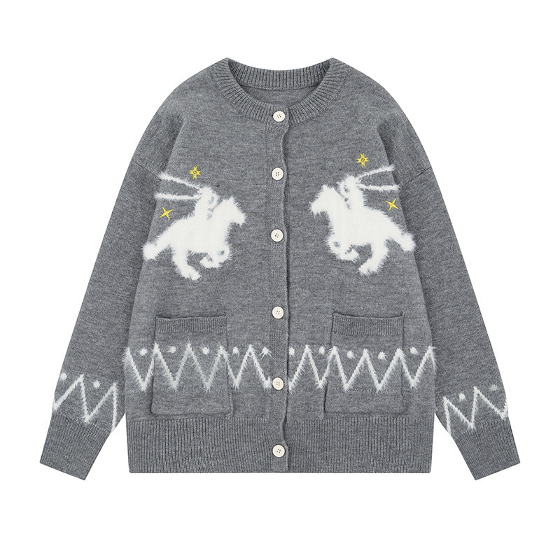 Loose Round Neck Casual Knit  Versatile Women's Sweater