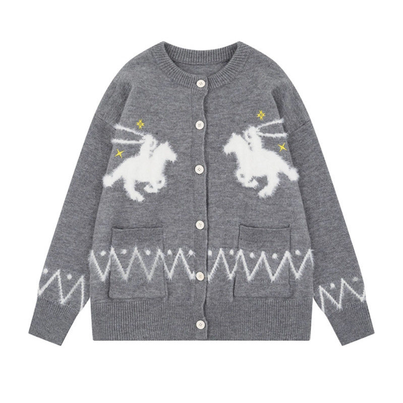 Loose Round Neck Casual Knit  Versatile Women's Sweater