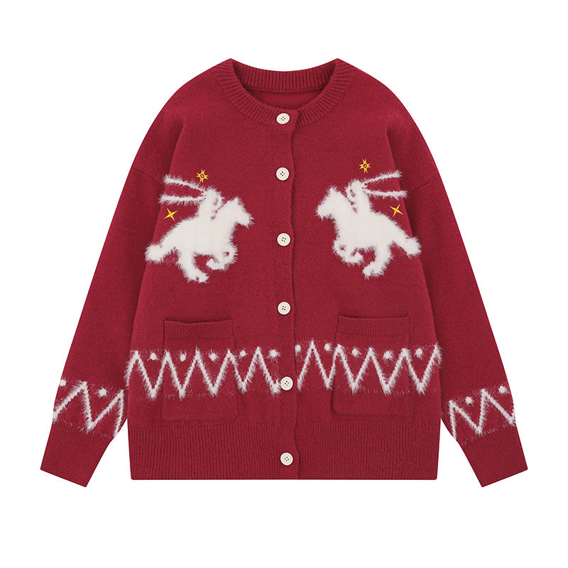 Loose Round Neck Casual Knit  Versatile Women's Sweater